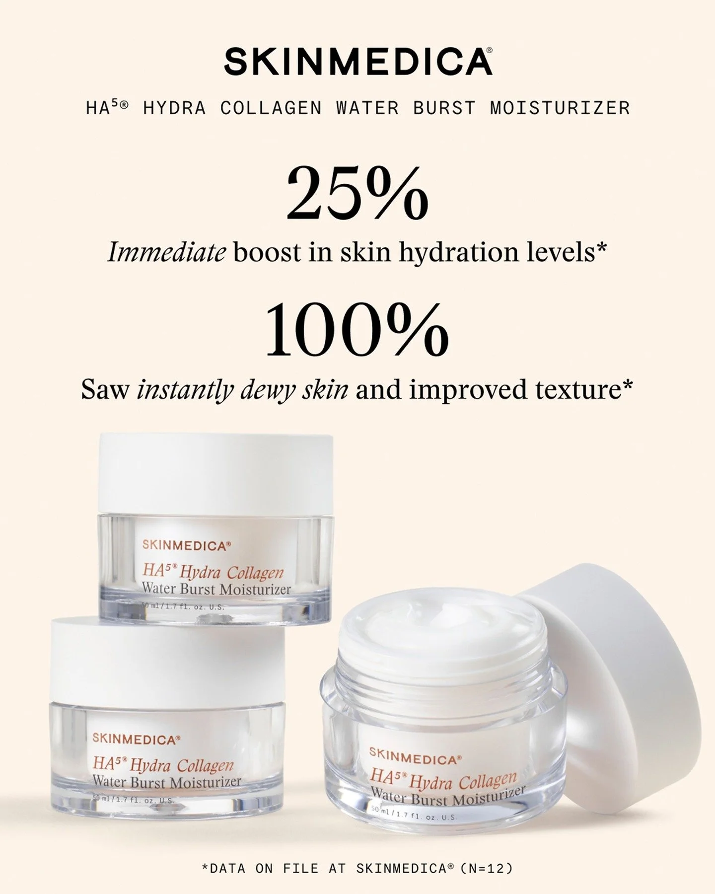 ✨ Just tried the new SkinMedica HA⁵&reg; Hydra Collagen Water Burst Moisturizer and I&rsquo;m officially obsessed.

It&rsquo;s like a tall glass of water for your skin &mdash; instantly cooling, hydrating, and giving that dewy, plump finish that make