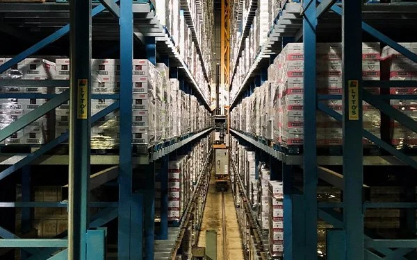 Inside view of a warehouse to demonstrate Forsight's Scope 3 screening service