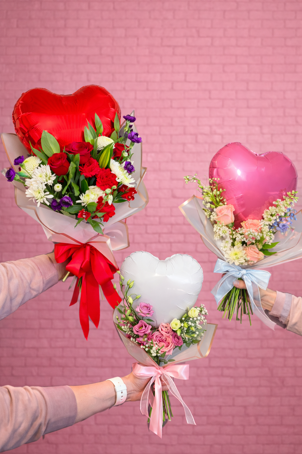 Valentine's Day Heart Balloon Bouquet