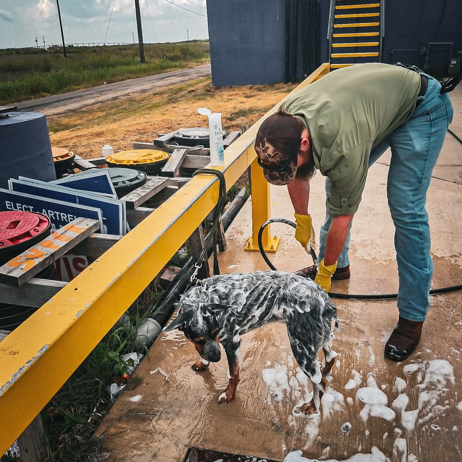 Filmmaking duties include, but aren&rsquo;t limited to:

Washing a dog that&rsquo;s just rolled in the most foul, gag inducing dead shit I&rsquo;ve ever smelled in my goddamn life at a gulf side gas station where body wash is at a PREMIUM. 

Best mon