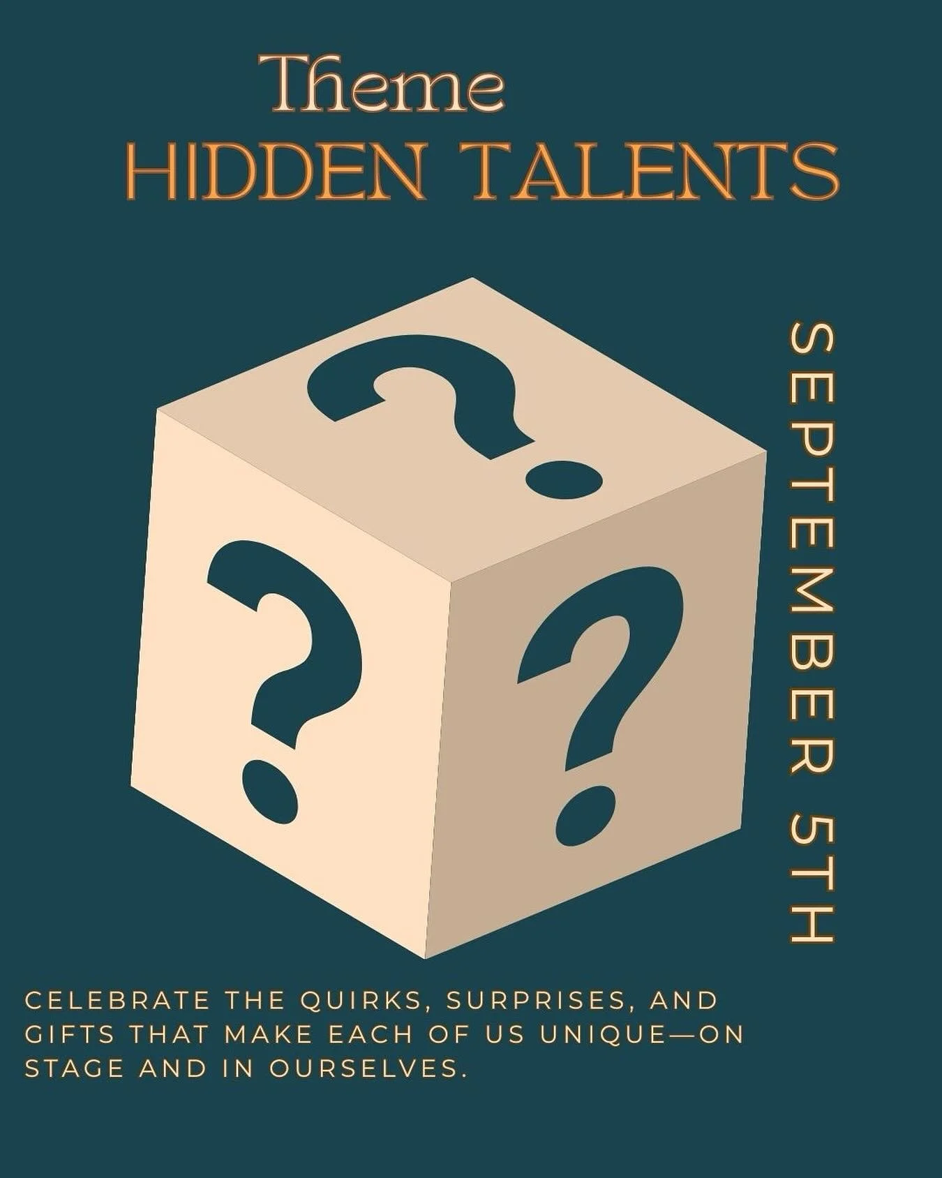 Every month our open mic features a theme to support connection and creativity. Come hear the hidden talents of our performers and friends in the audiobook tonight! 9/5 doors 7pm, performances beginning 7:30pm. All are welcome, listeners and performe