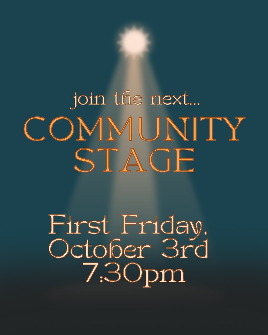 Get ready for the next community stage, our creative open mic for performers and lovers of live art. From stories and poetry to music of all kinds, we welcome all types of artists to our stage each month. Join us at the Perch next Friday, October 3rd