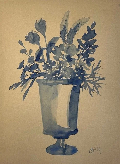 Indigo Bouquet on Stonehenge 2 by Gretchen Kelly