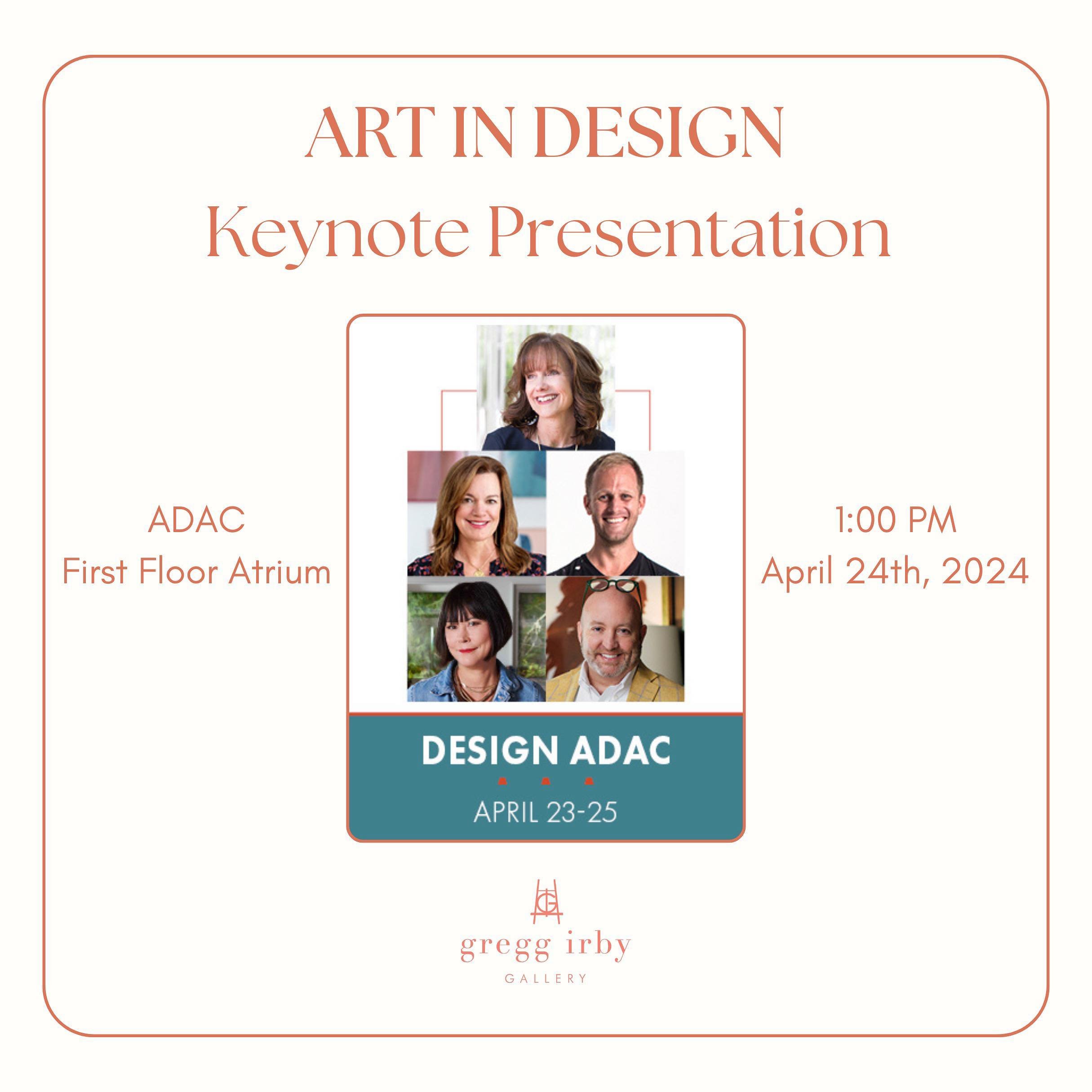 One week until the ADAC Design Panel! 

Join our gallery owner Gregg Irby, along with Atlanta Magazine&rsquo;s HOME editor Betsy Riley, artist Charlie Hanavich, and designers Jessica Davis and Roger Higgins to explore the fundamental role art plays i