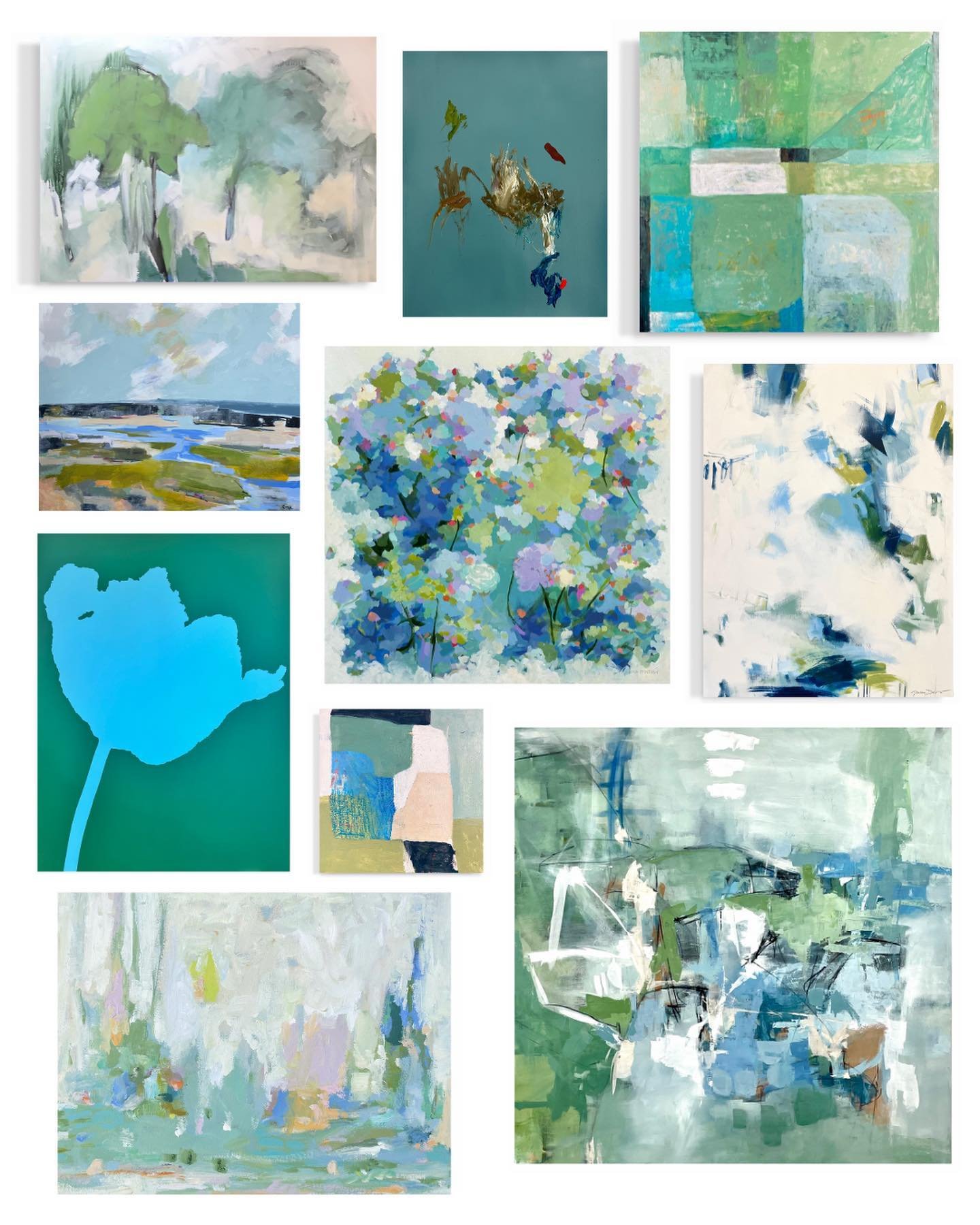 Happy Friday everyone! Today we wanted to share a collection of our blue and green paintings- look how beautiful these all are!! Scroll to see each painting and DM us for any inquires!💚💙

#coloryourworld #greggirbygallery #atlantaartgallery #contem
