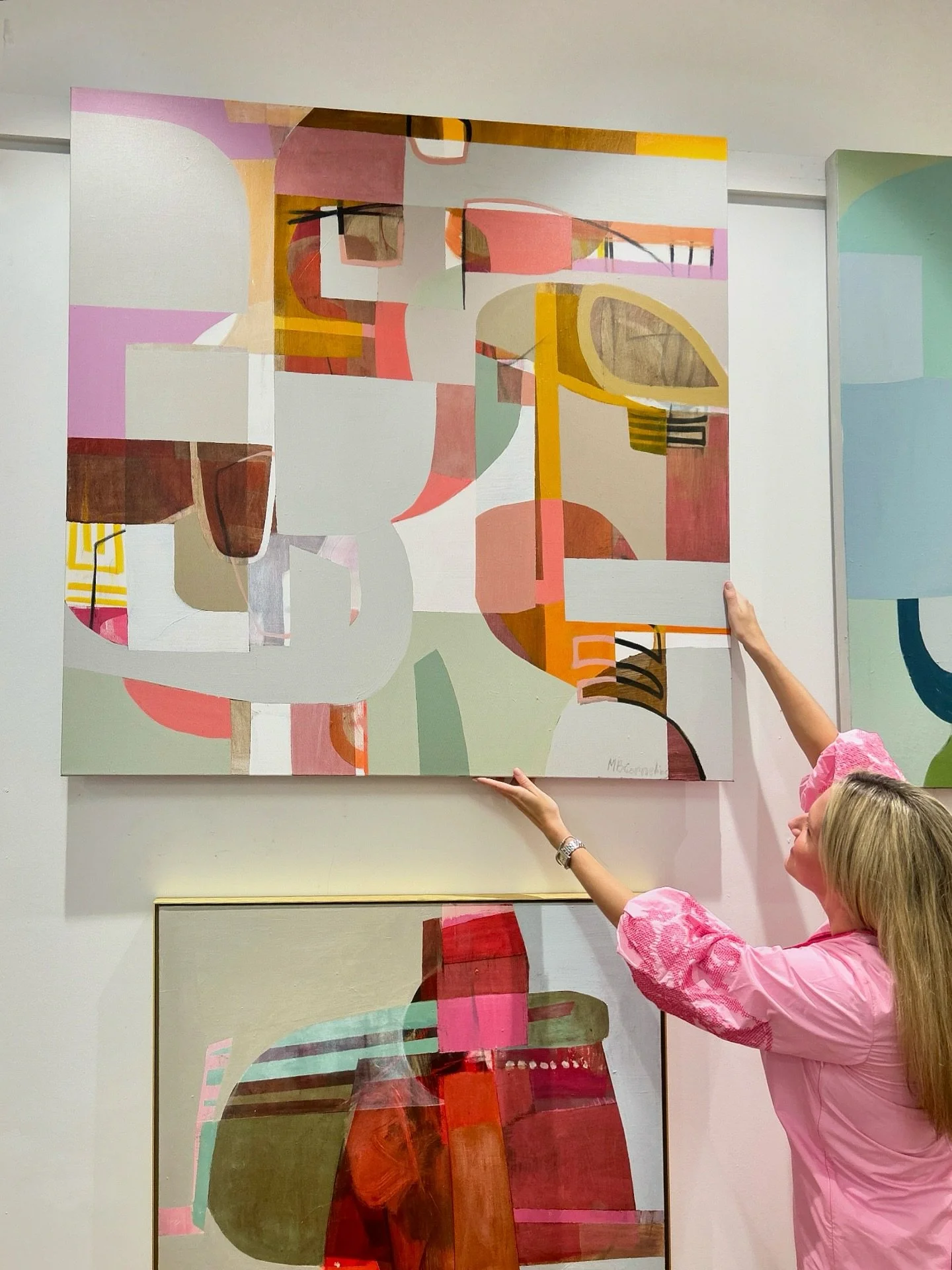 &ldquo;Watermelon Moonshine&rdquo; by Atlanta-based artist Mary Beth Cornelius &mdash; one of our favorite new paintings! 

Swipe to see more fun original abstract paintings by Mary Beth! Available for purchase at Gregg Irby Gallery online at our Atl
