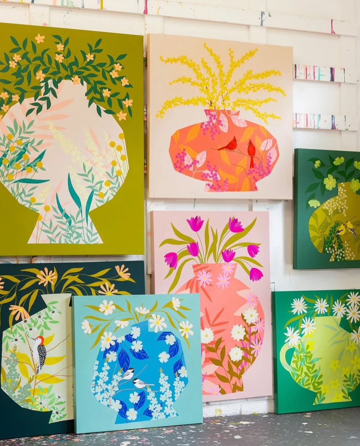 a fresh collection from Bailey Schmidt means fresh flowers &amp; fresh fruit 💖 

Learn more about these joyful original artworks by visiting our website or viewing them in-person at our Atlanta gallery!

🍋🌸🍊🦜🌷