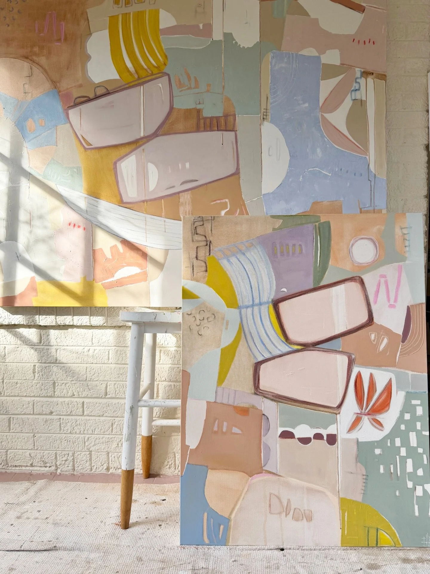 A palette cleanser for your feed 🎨Two new paintings have arrived at Gregg Irby Gallery from Nashville-based artist Sarah Ella Cole.

These abstract beauties are original and ready for their new home!!! View them online or in-person at our Atlanta ar