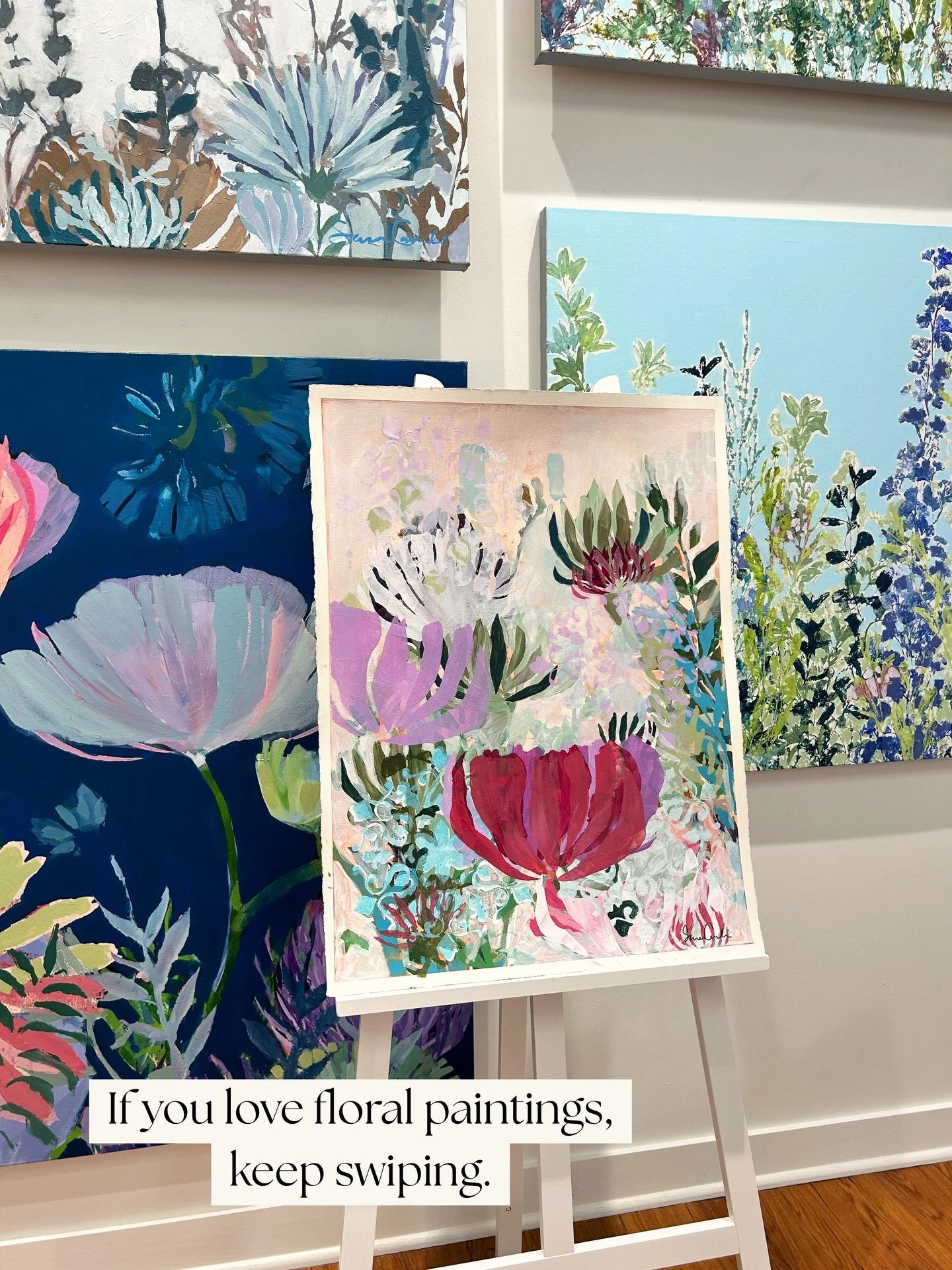 There&rsquo;s just something about these florals 🌸

New paintings by Sara Cameli &mdash; full of color, delicate texture, and that timeless beauty flowers seem to have.

Original works on canvas and paper, now at the gallery.