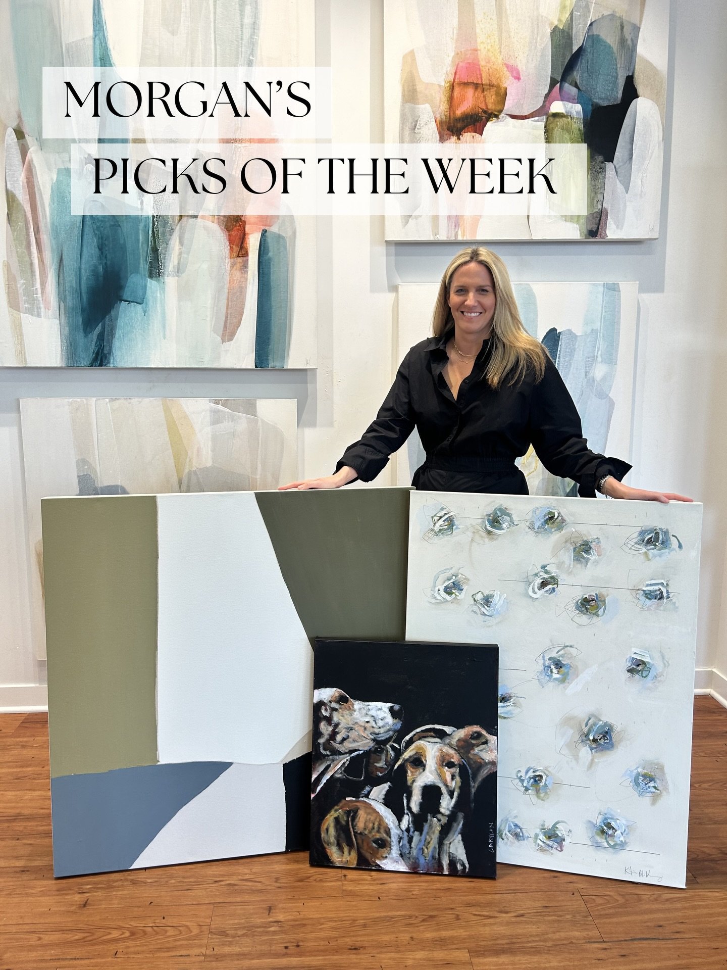 We love seeing how different artworks compliment each other &ndash; just like these stunning paintings by Holly Addi, Kristin Blakeney, and Carylon Cooper! 💚

As you curate your personal art collection, let us help you mix and match. Consider us you