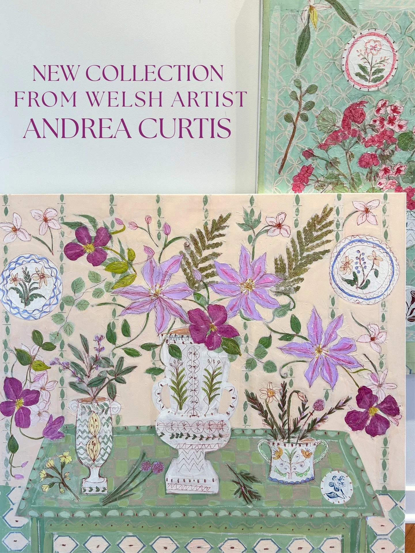 Florals? For spring?
Groundbreaking&hellip; 🌸🪻

But really, these new floral still-life paintings from Andrea Curtis are so beautiful that even Miranda Priestly would approve. These have just arrived from the UK to our Atlanta gallery walls &mdash;
