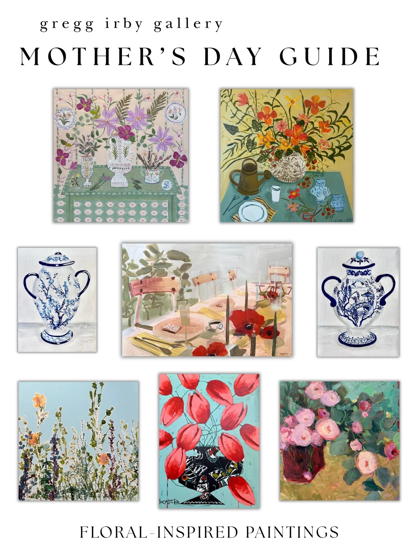 Mother&rsquo;s Day is right around the corner &mdash; visit Gregg Irby Gallery for an original gift that will last forever! 

🌸🌸🌸🌸🌸🌸
