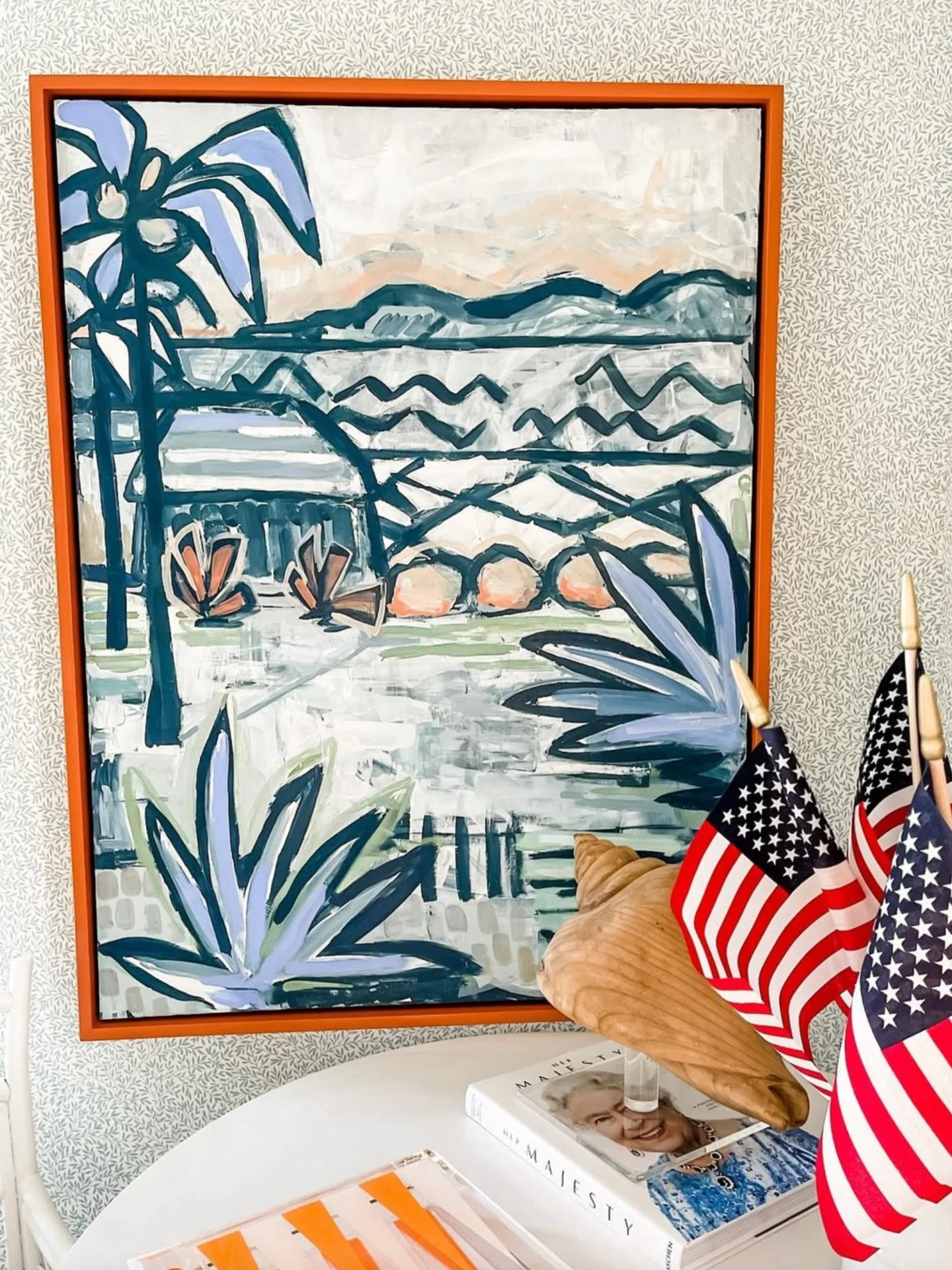 Wishing everyone a relaxing and meaningful Memorial Day weekend from the Gregg Irby Gallery team ❣️🌊

We hope weekend is as calm as this coastal corner designed by @jamestfarmer, featuring this beautiful painting by @eclarkart! 

&mdash;&mdash;&mdas