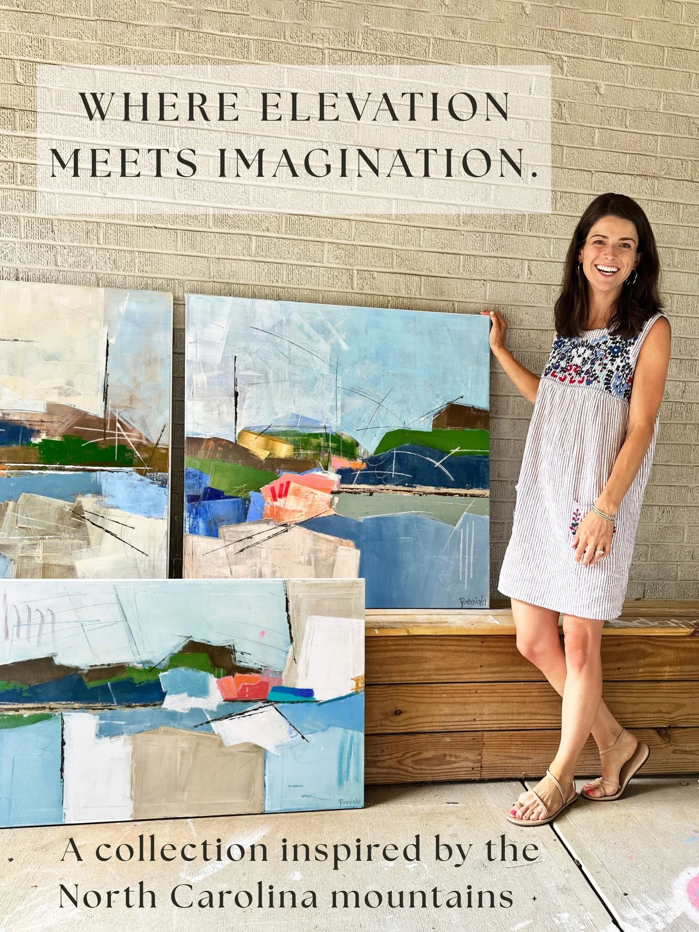 Mountian air with abstract flair 🏔️🤍 This new collection from Parrish Hoag is GORGEOUS and perfect for the collector who lives on mountiain time! 

Swipe to explore these new original artworks and visit the GIG website for more info!