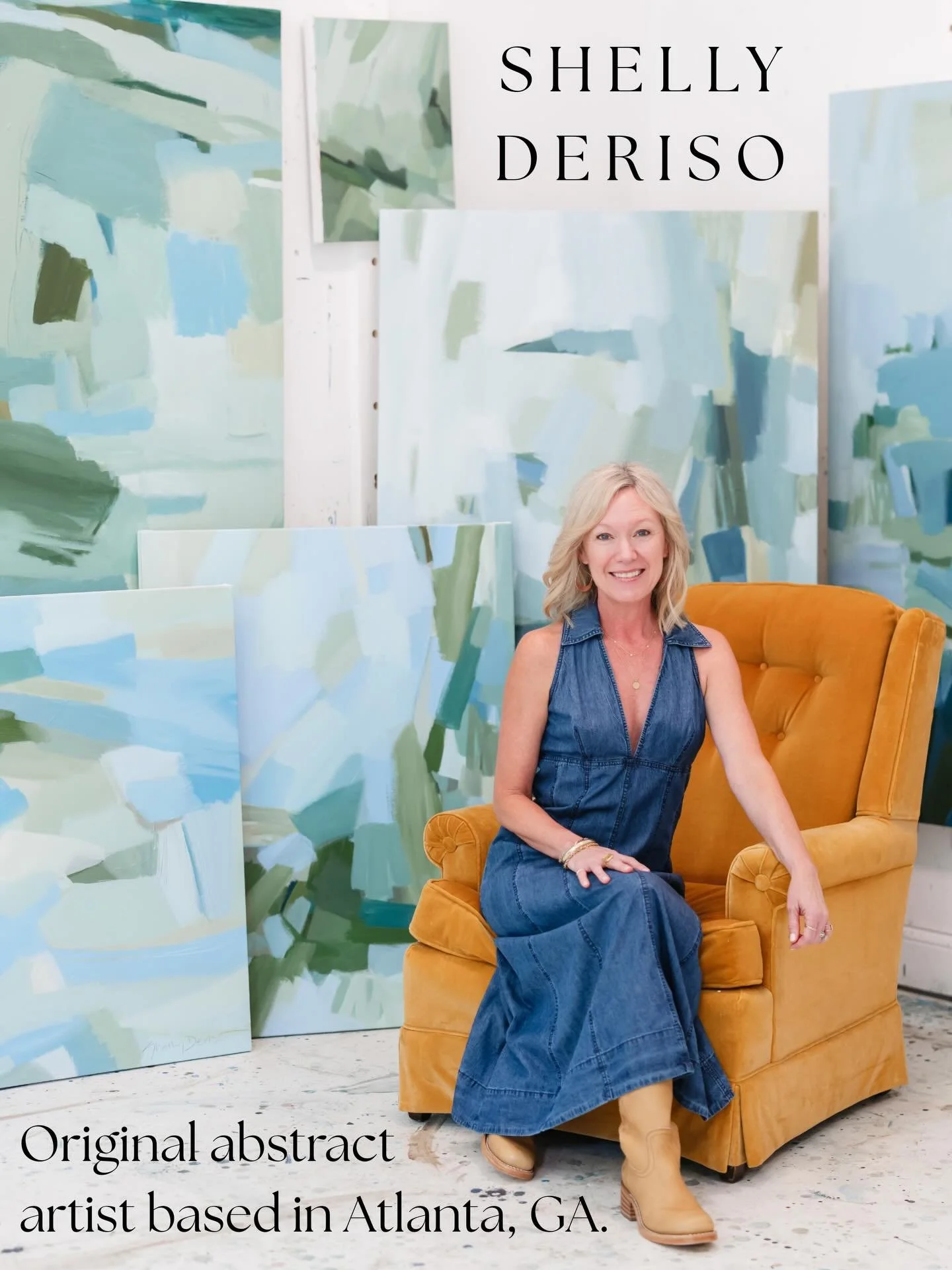 Because who doesn&rsquo;t love blue + green?! 🩵💚💙 New works from Shelly Deriso have arrived at GIG &mdash; explore online or in person!

Photography by @kendalllaurenmedia