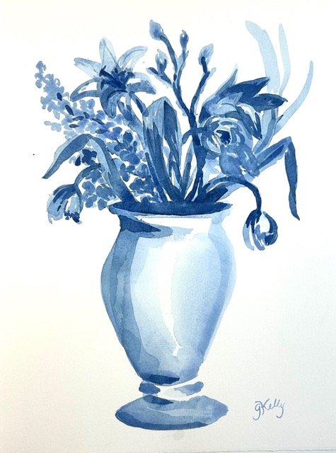 Gretchen Kelly,Indigo Bouquet 1, 11x15, 425.jpeg