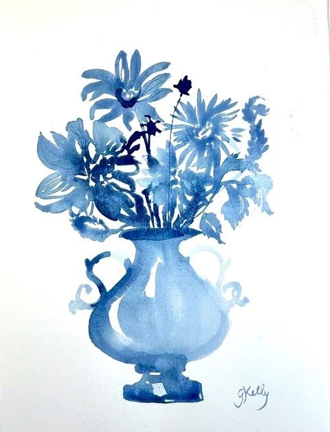 Indigo Bouquet 3 by Gretchen Kelly