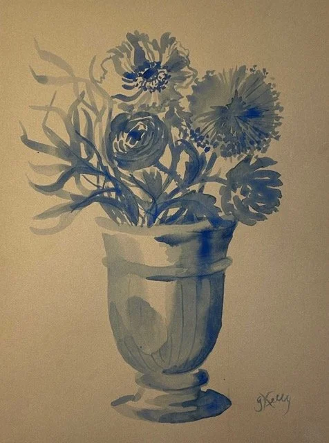 Indigo Bouquet on Stonehenge 3 by Gretchen Kelly