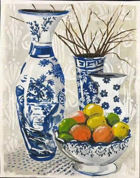 Still Life with Stencils 2 by Gretchen Kelly