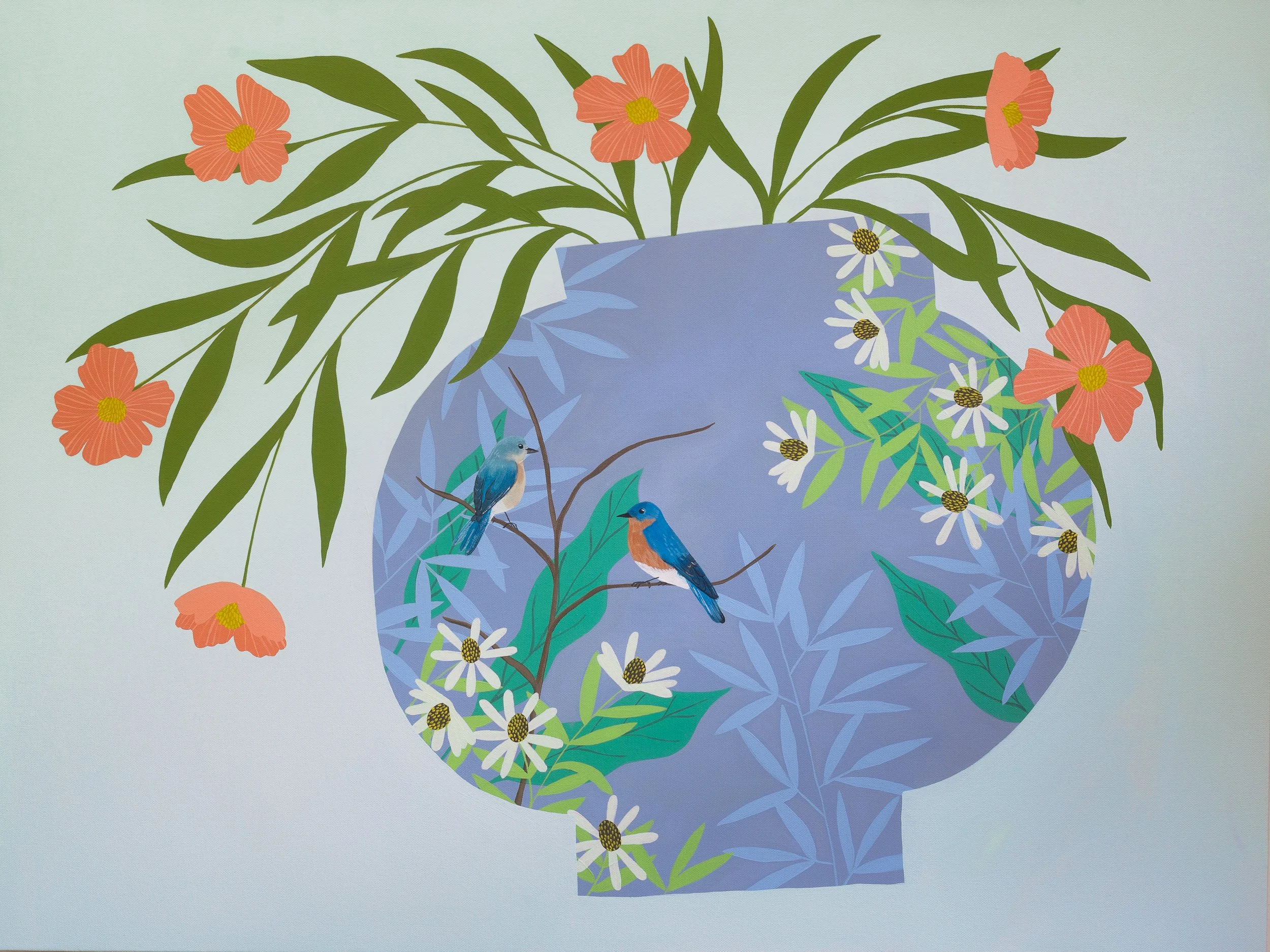 Bluebird Vase IV by Bailey Schmidt