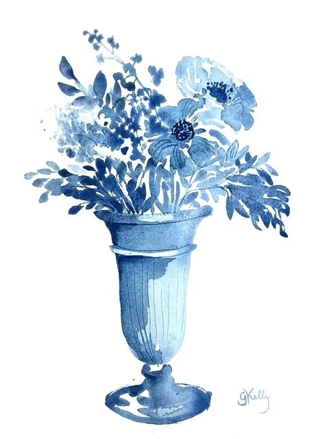 Indigo Bouquet 2 by Gretchen Kelly