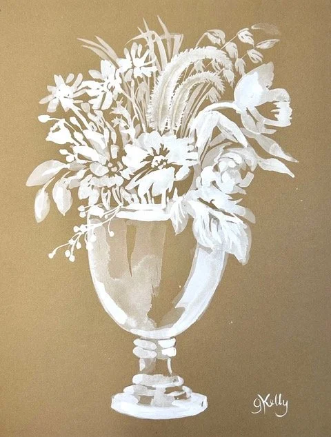 Ivory Bouquet on Stonehenge 10 by Gretchen Kelly