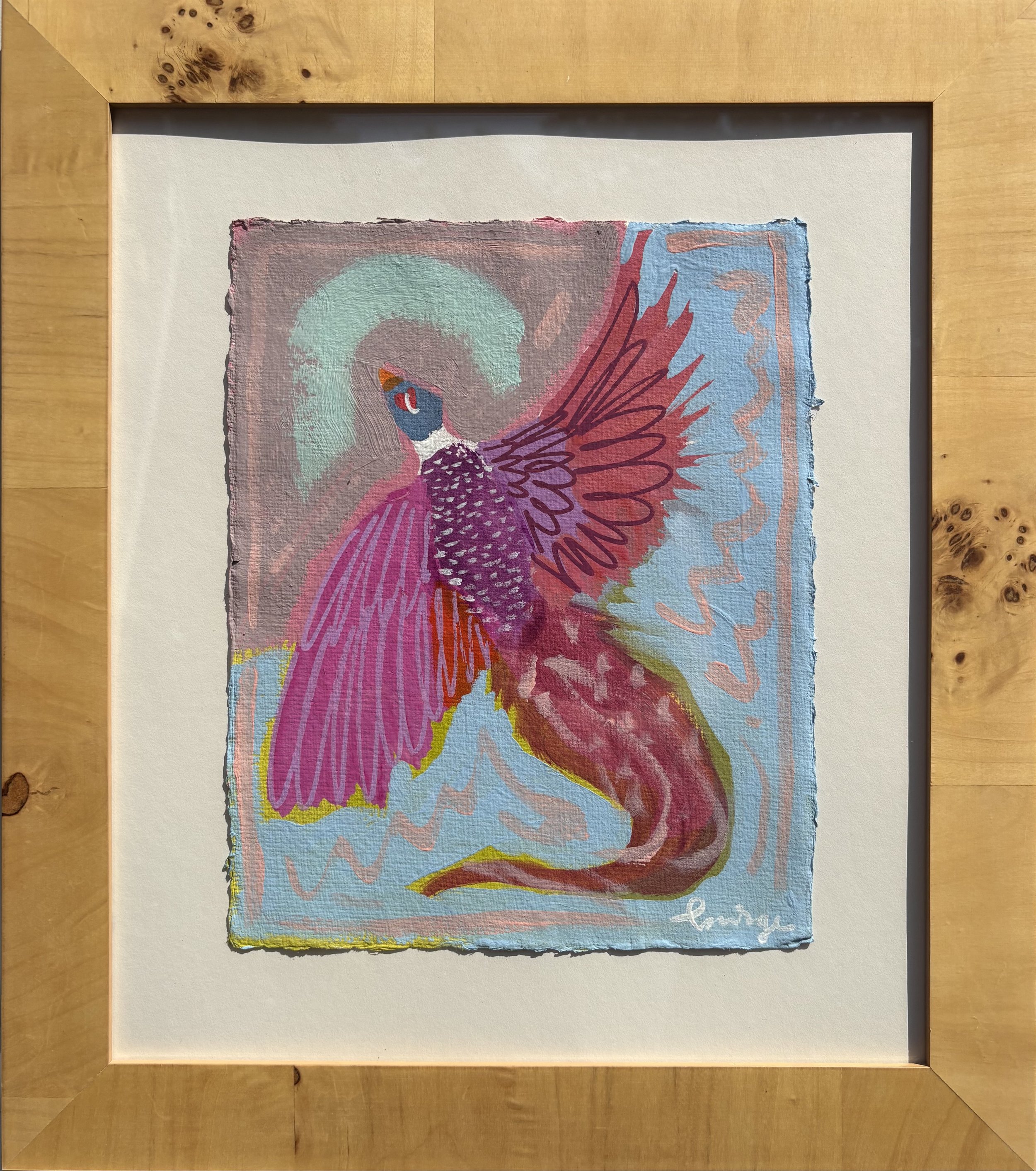 Fly Pheasant II by Elaine Burge - SOLD