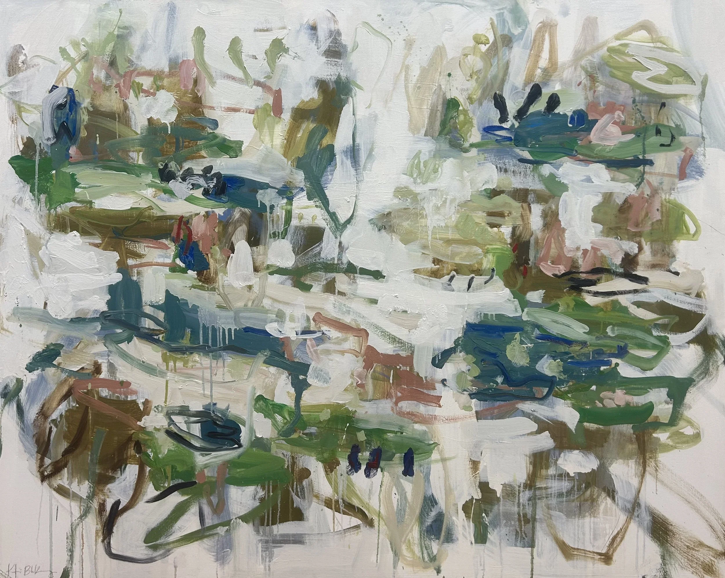 Green Snake in a Garden by Kristin Blakeney