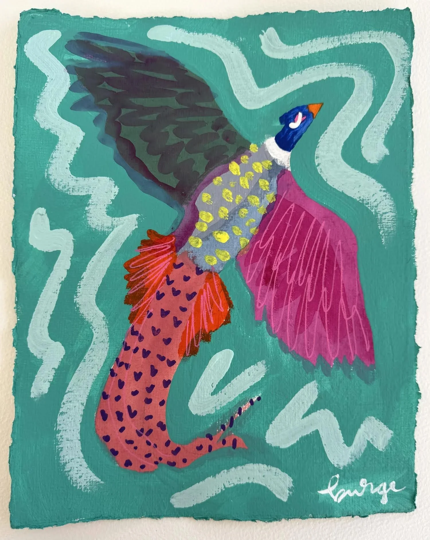 Fly Pheasant VI by Elaine Burge