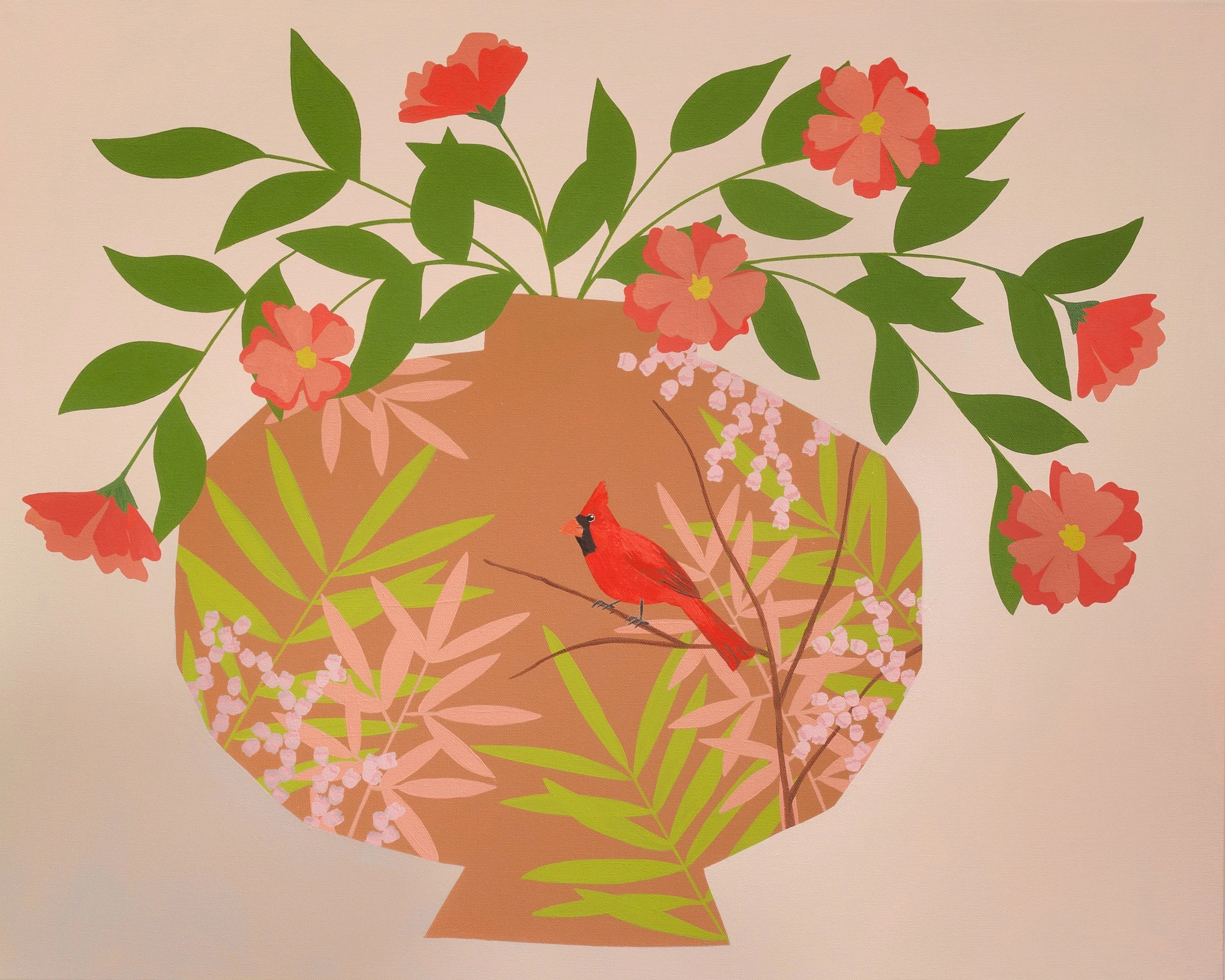Bailey Schmidt,Cardinal Vase V, 24x30,1500.jpg
