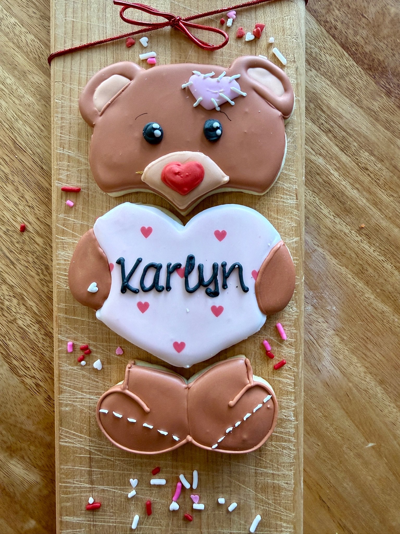 Personalized Bear w/pink heart
