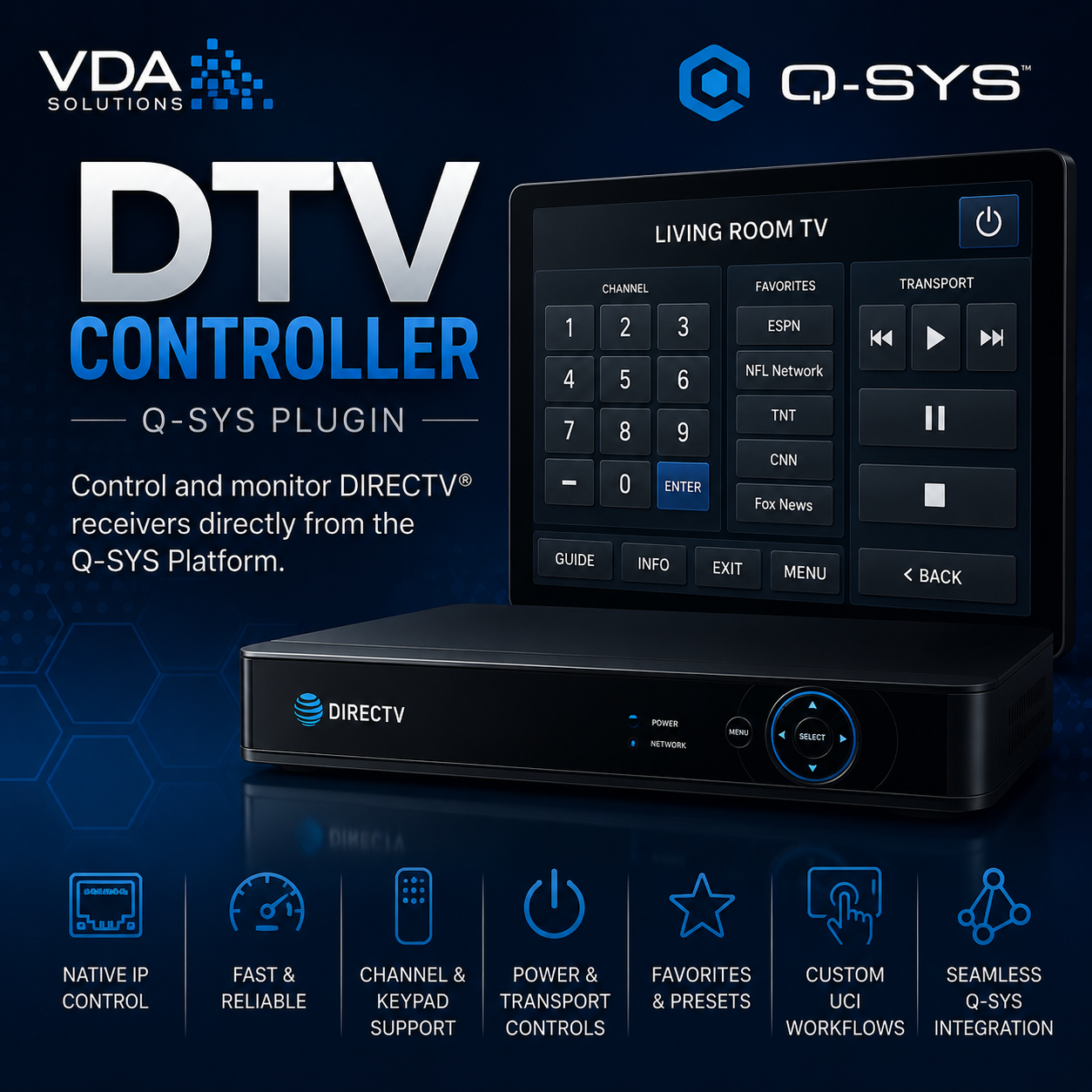 Q-SYS DirecTV Multi Box Plugin
