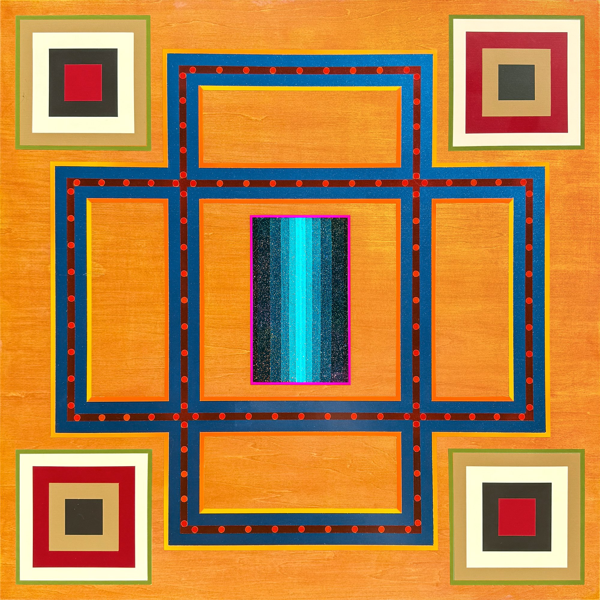 Atomic Being 2025 Acrylic on Basswood — 36x36 in.