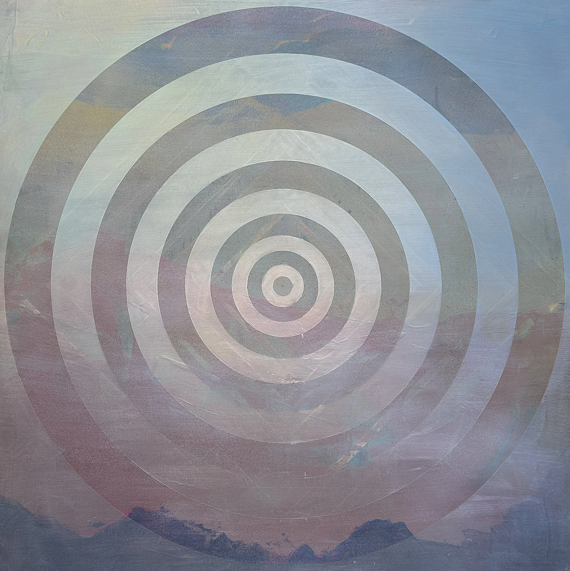 Hidden Forces Like Wind in the Landscape 
2025 Acrylic and Graphite on Basswood — 24x24in.