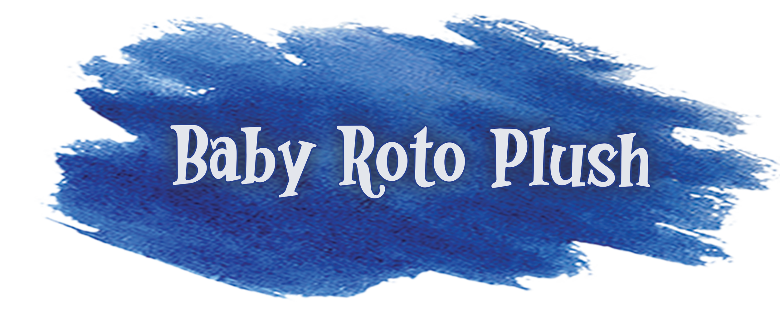 Text reads 'Baby Roto Push' on a blue, textured background.
