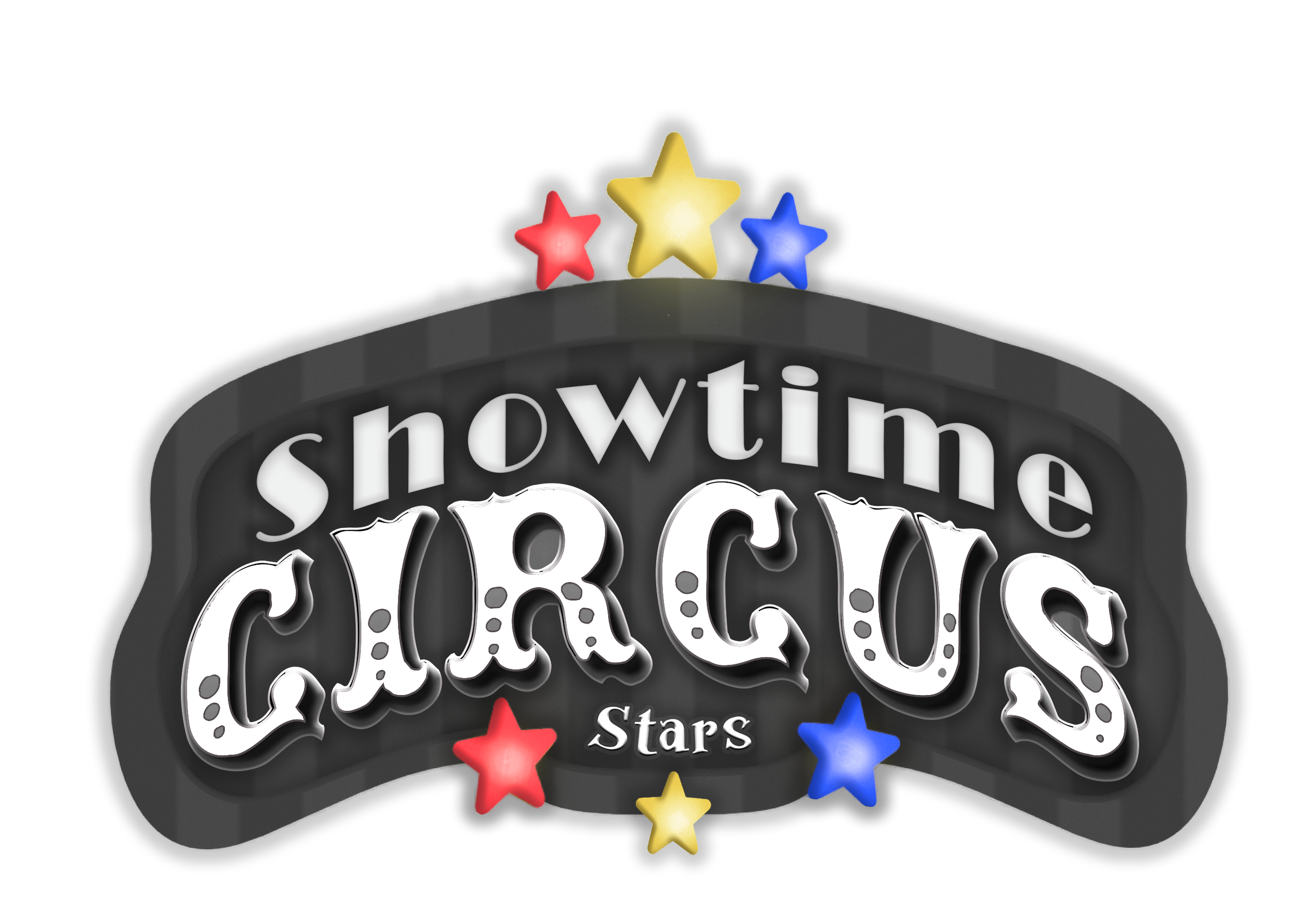 Close-up of a sign that says 'Showtime Stars' with colorful star shapes above it.