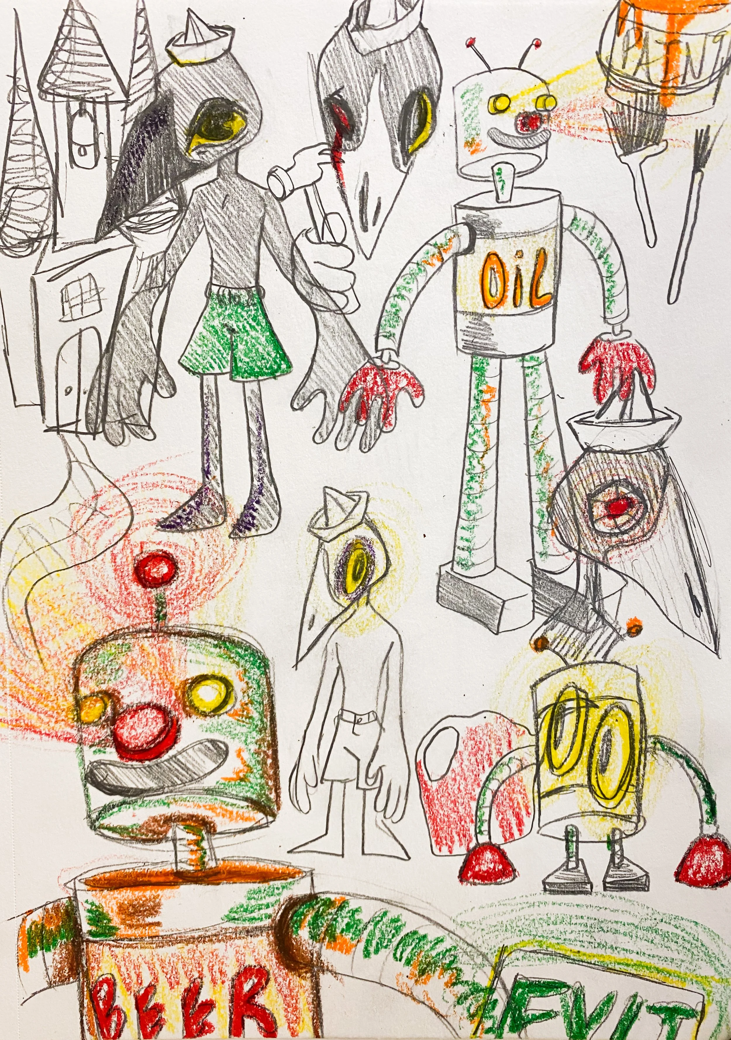 Untitled Sketch Page with Crayons, 2022