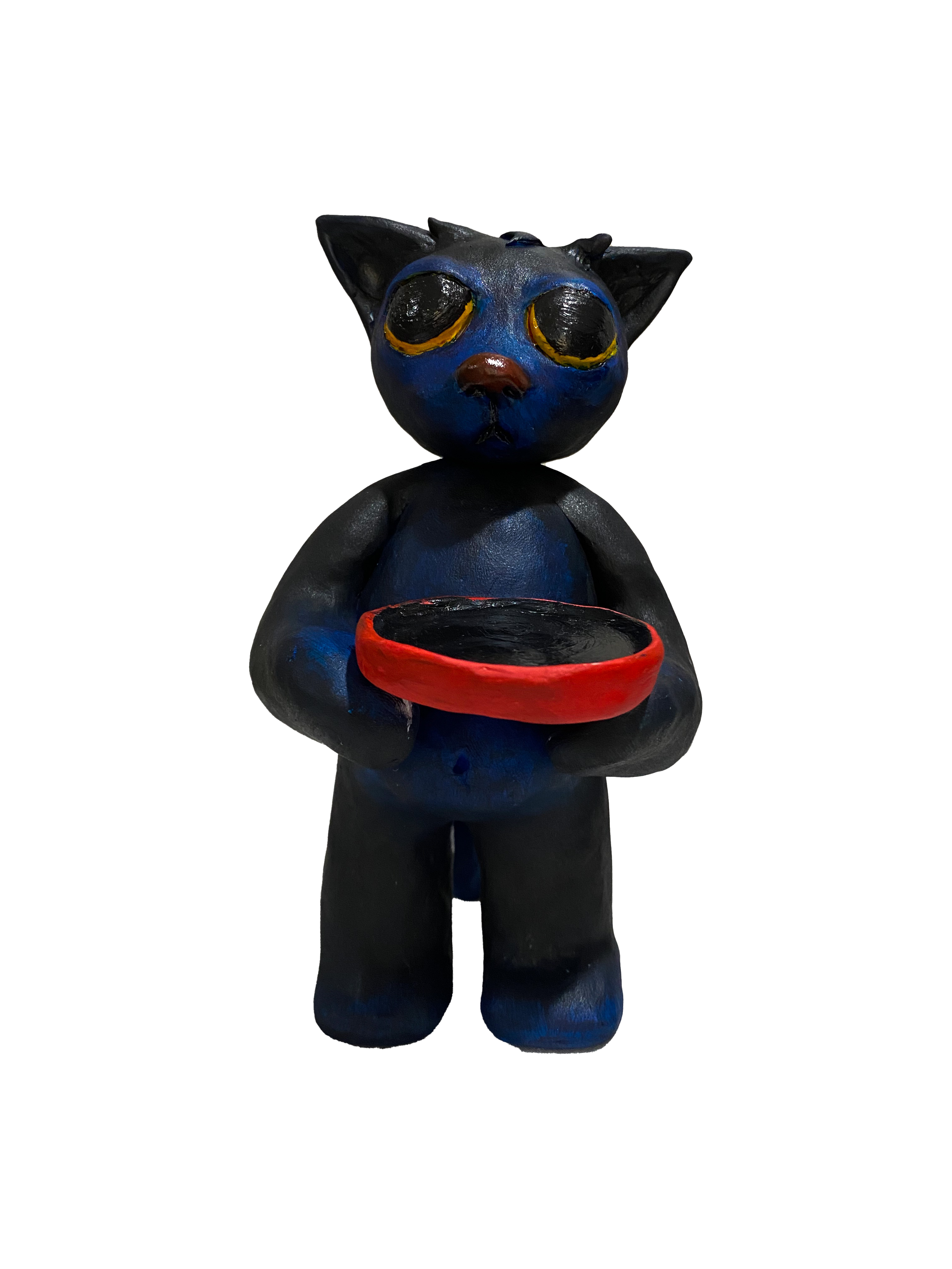 Stoic Cat, Incense Cone Holder, Hand Sculpted Figure