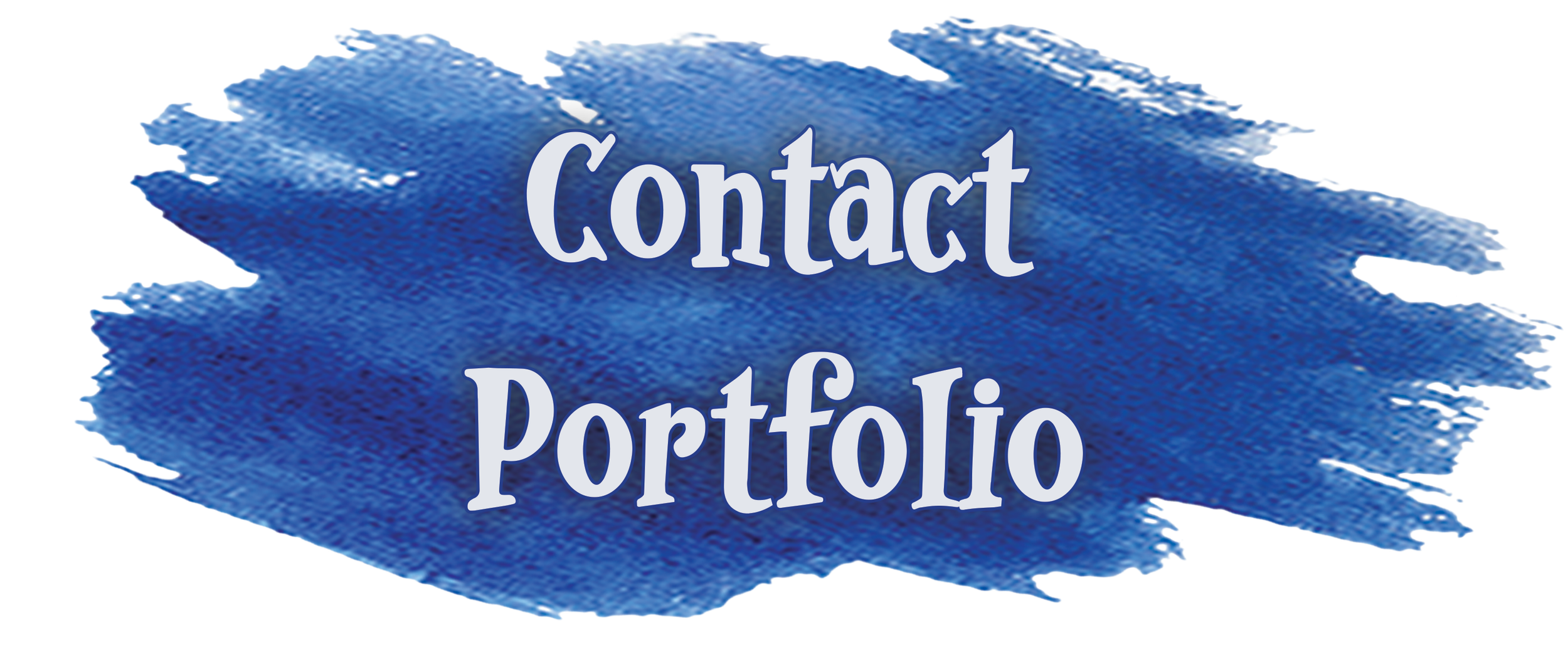Blue watercolor splash with the words 'Contact Portfolio' written in white text.
