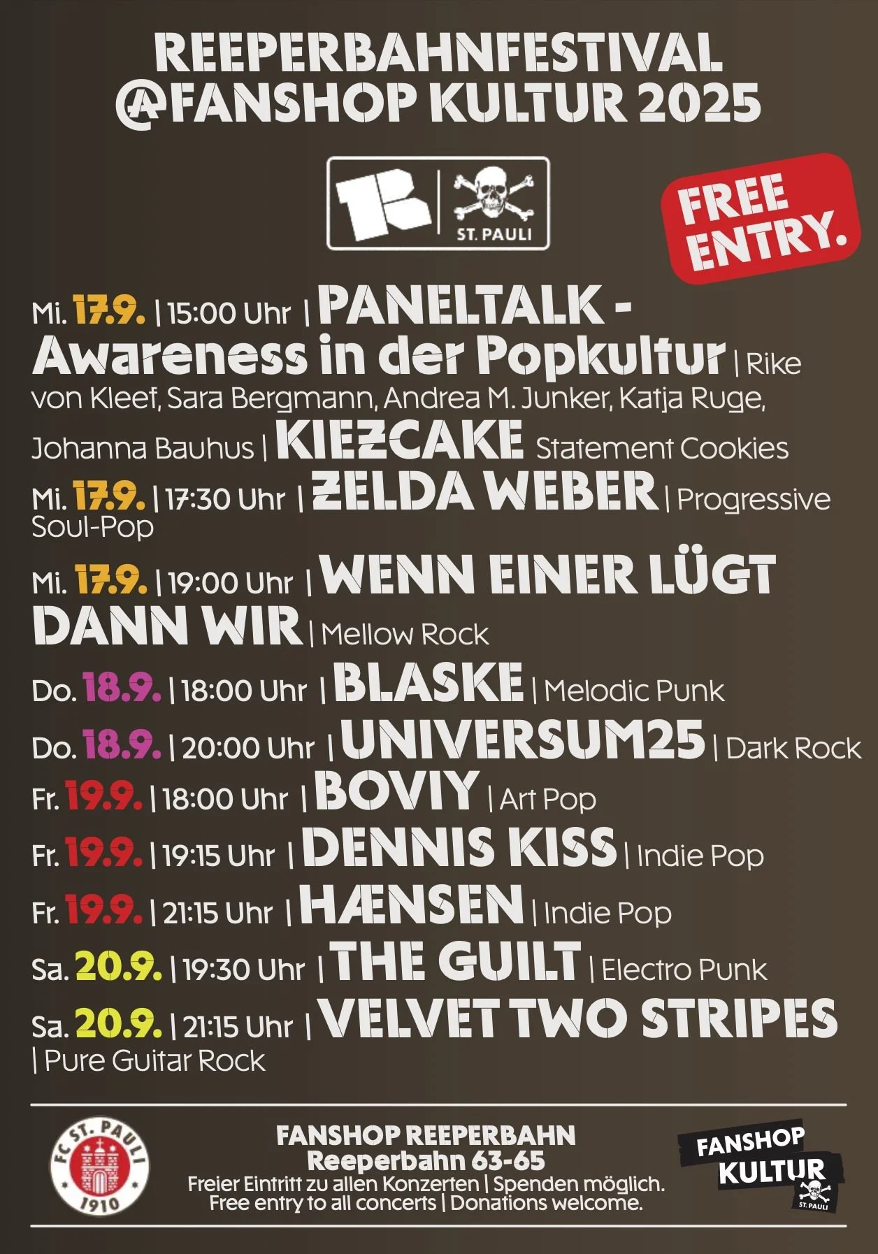Very happy to be part of a panel talk at Fc. st. Pauli Fanshop. 17.09.25 as part of RBF.