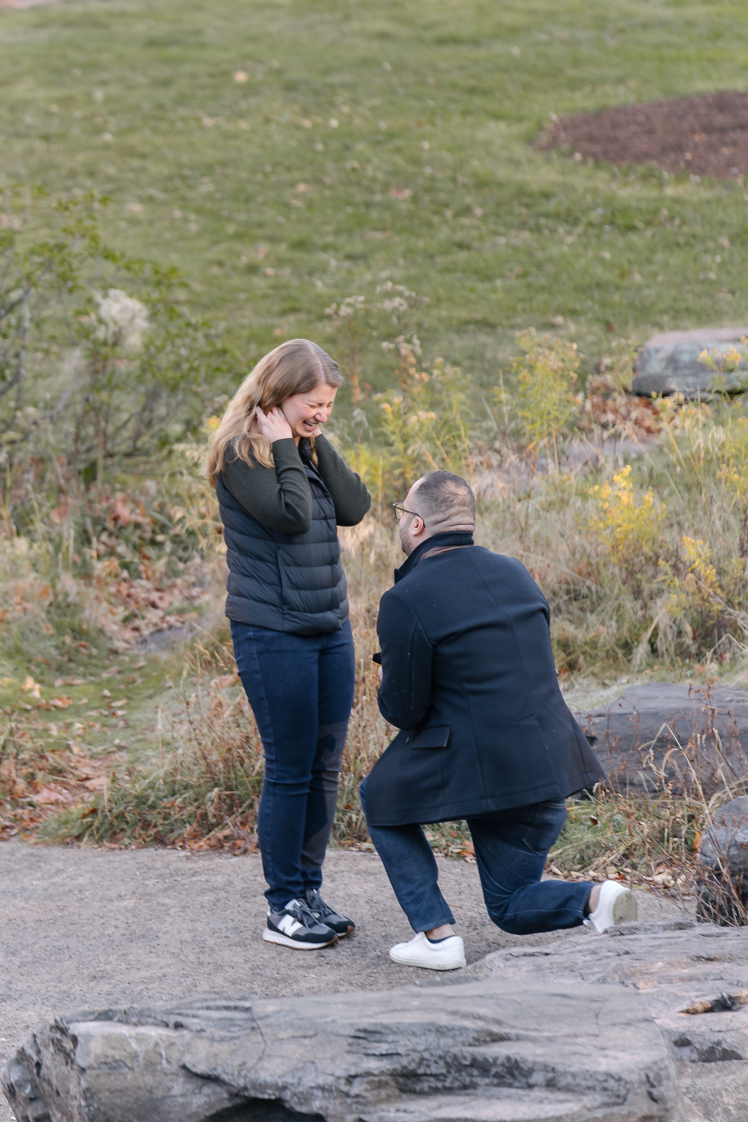 couple hugging and jumping of happiness