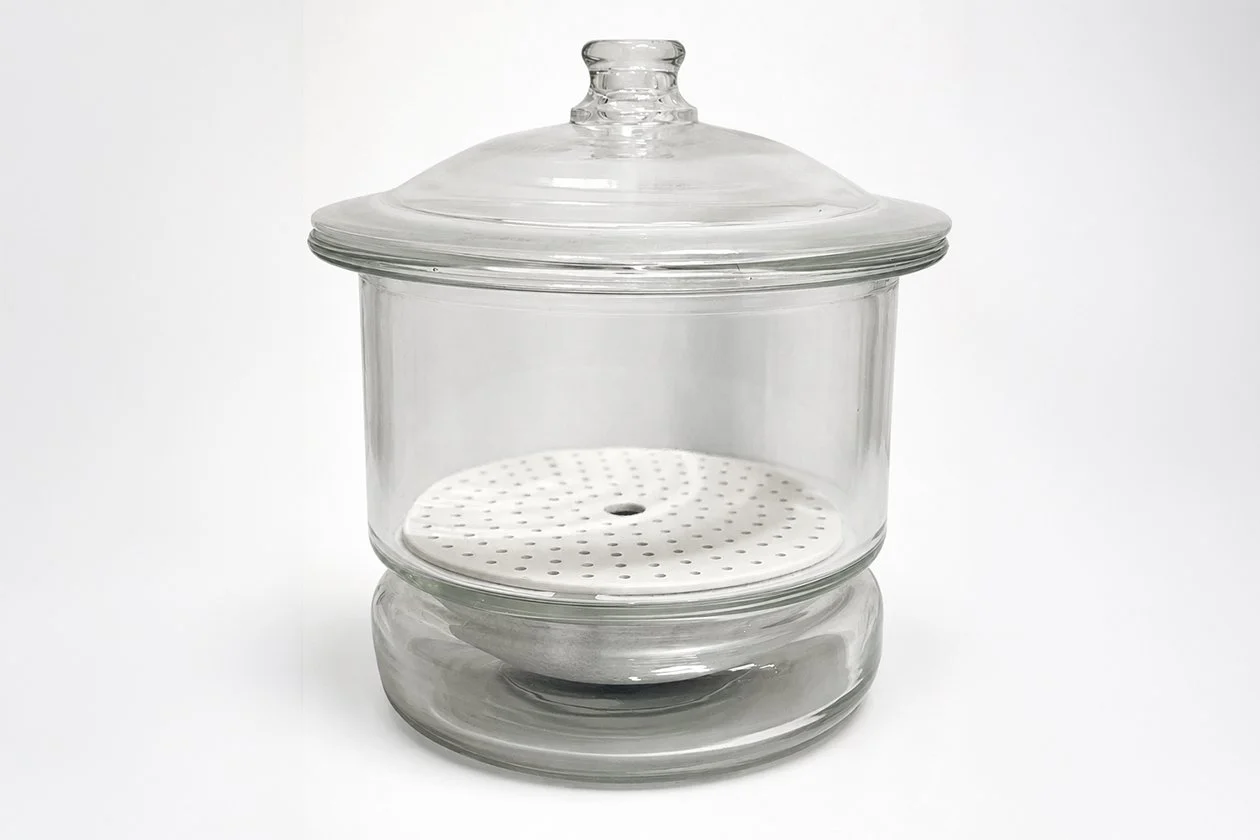 Glass Laboratory Desiccator with 150mm Porcelain Plate