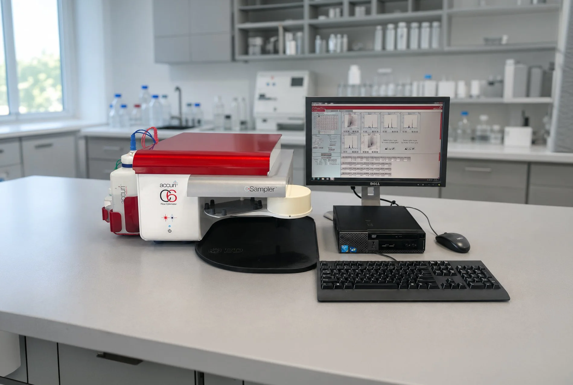 BD Accuri C6 Flow Cytometer with CSampler Autosampler Complete Workstation – Tested