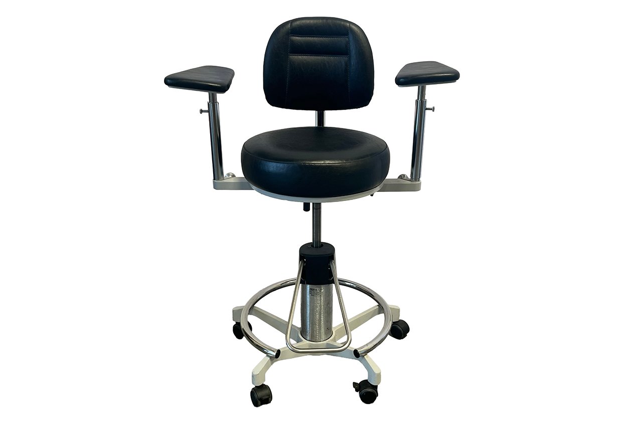 DEXTA Model 905 Medical Procedure Stool with Adjustable Arm Supports – Black