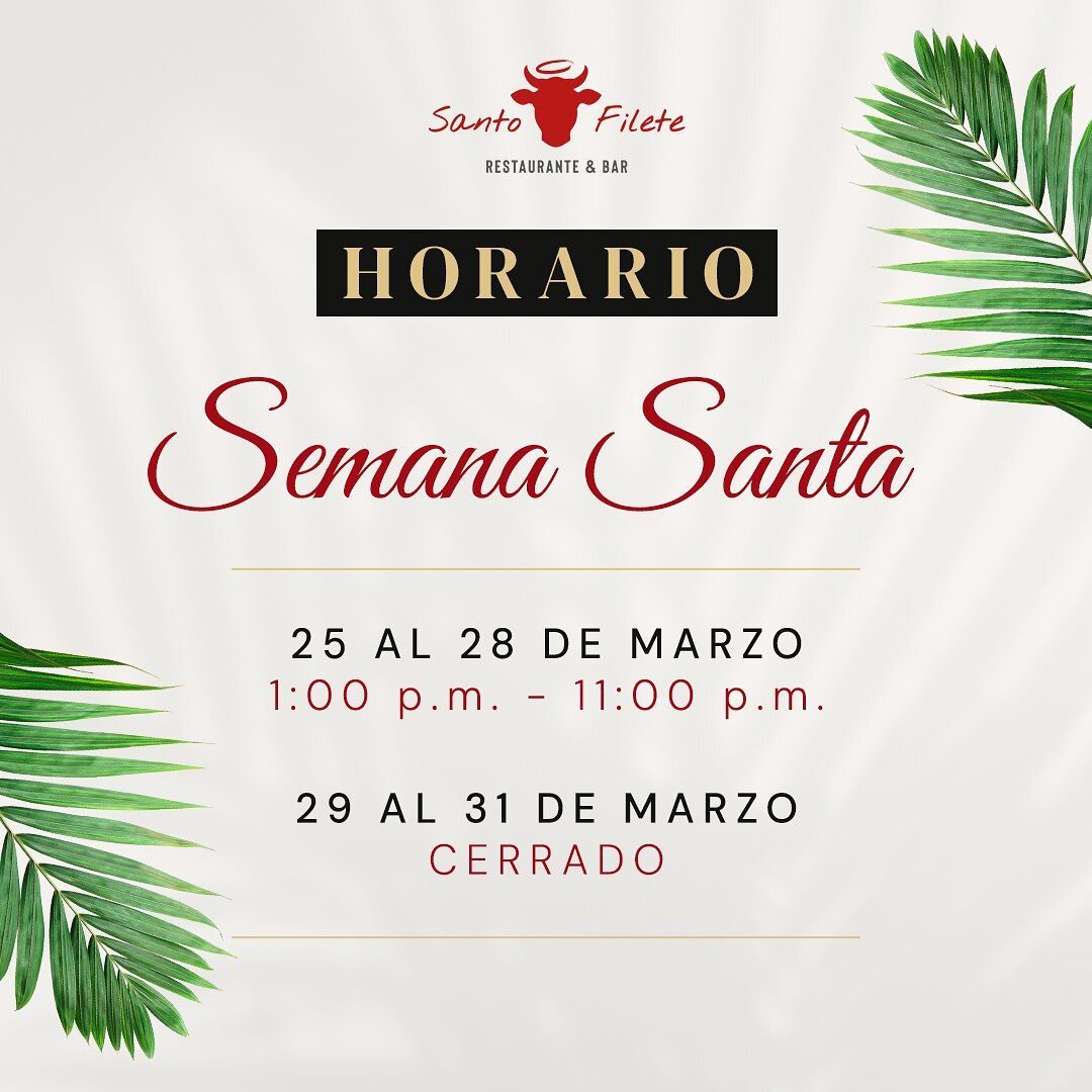 Les compartimos nuestro horario de Semana Santa