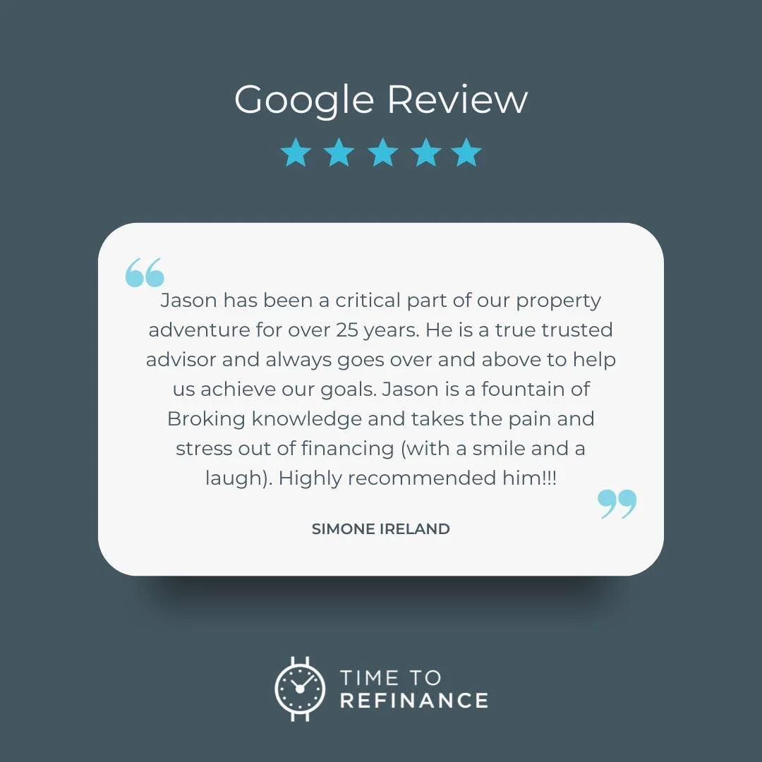 5 Star Google Review! ⭐⭐⭐⭐⭐

&quot;Jason has been a critical part of our property adventure for over 25 years. 
He is a true trusted advisor and always goes over and above to help us achieve our goals. 
Jason is a fountain of Broking knowledge and ta
