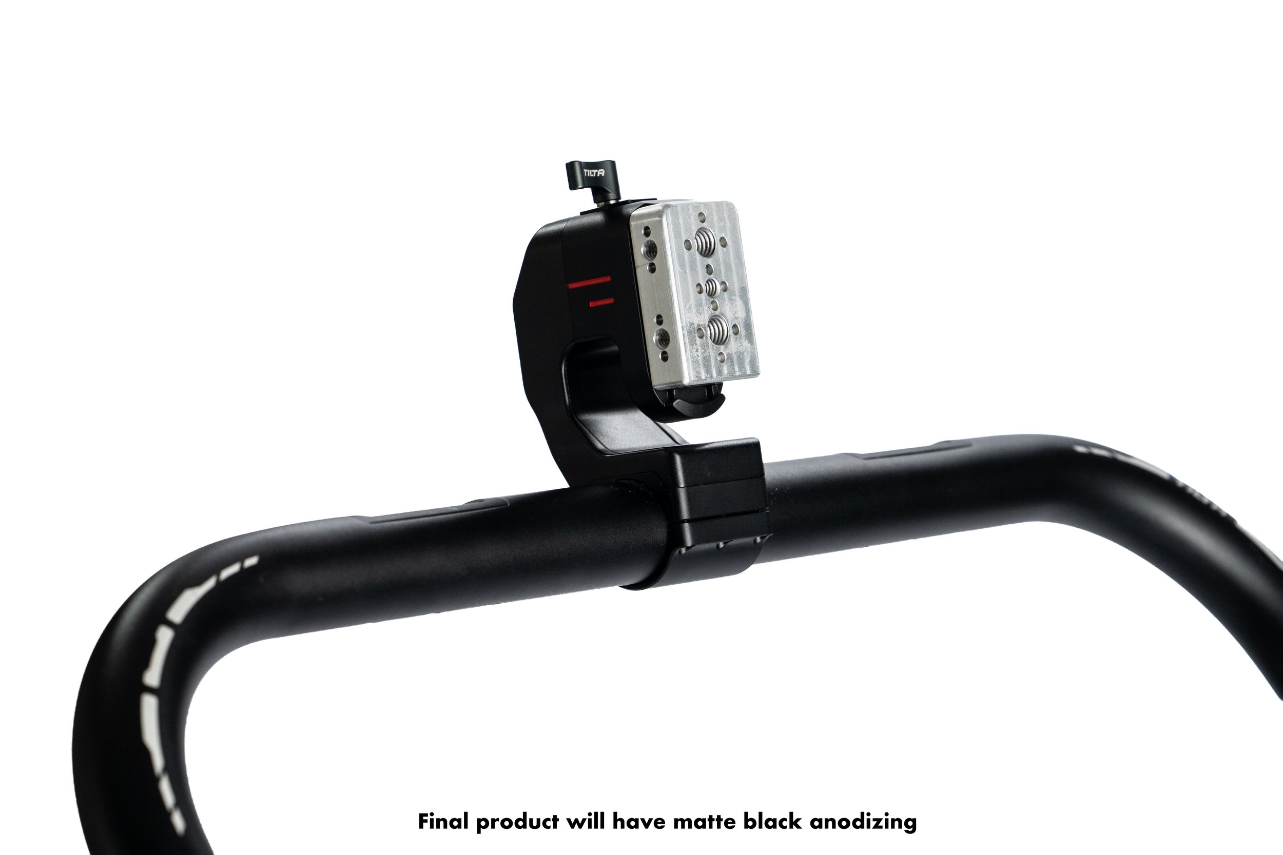 The Tilta Ring Handle Starter is a precision-machined aluminum upgrade for the Tilta Advanced and Basic Ring Grips. Replacing the DJI battery with a compact mini cheeseplate, it features two 3/8"-16 a