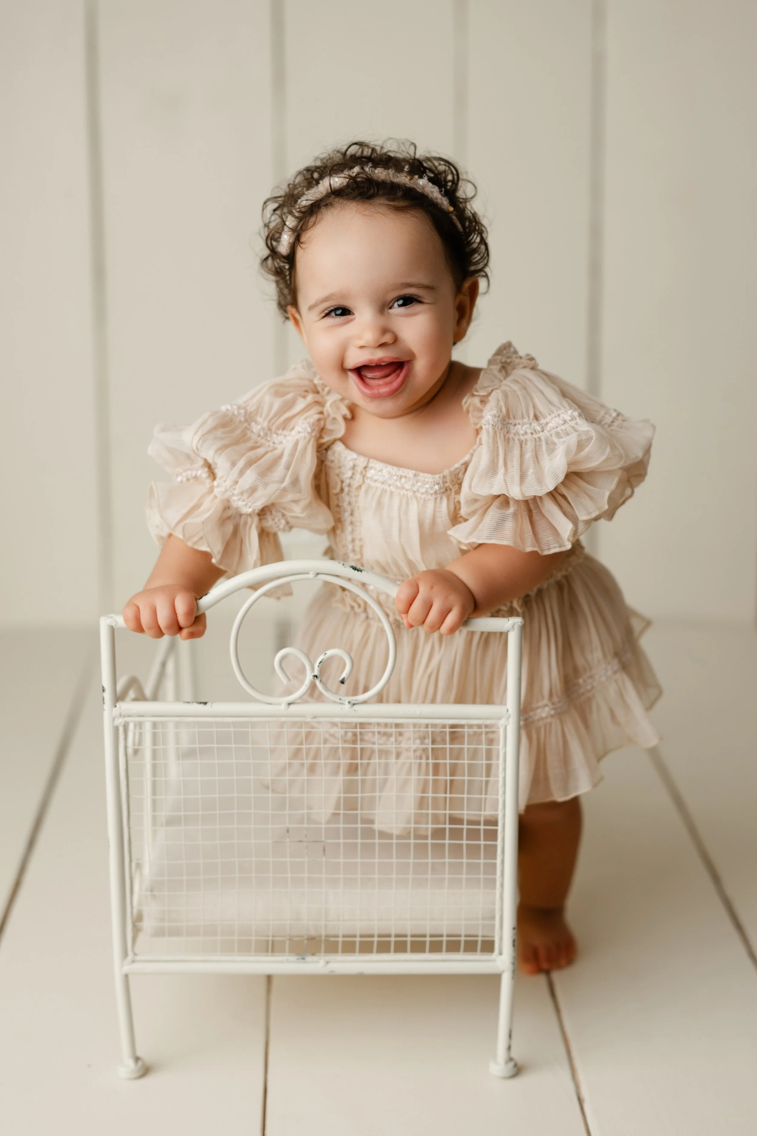 happy baby in studio 1st birthday photos in trussville springville alabama