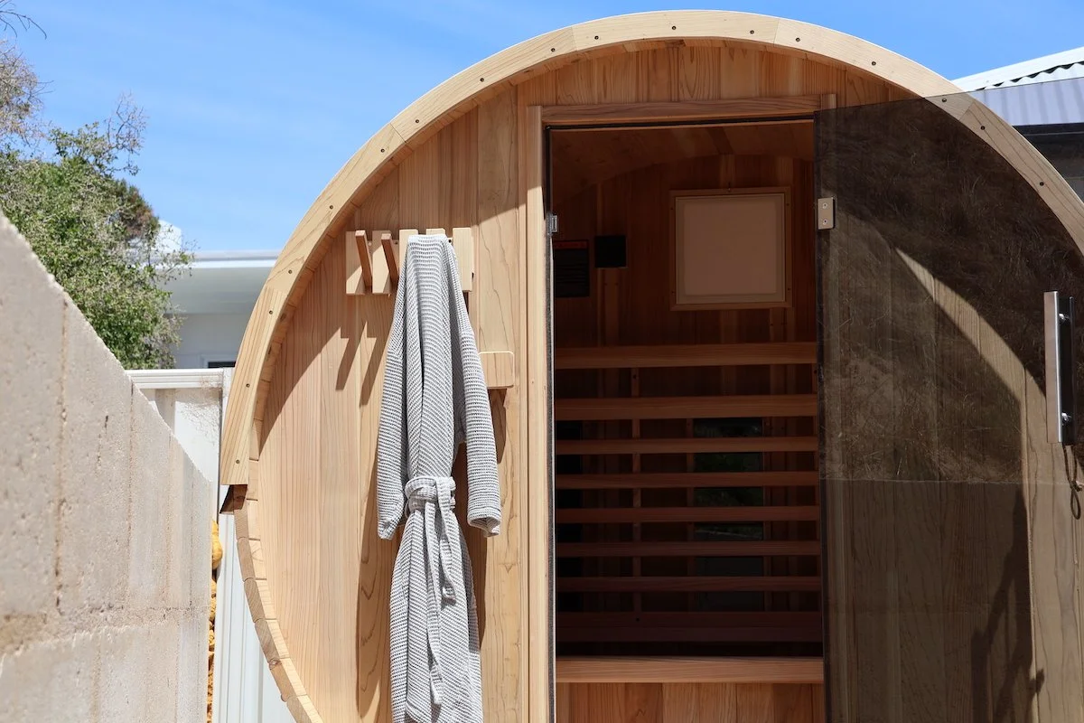 Inferred Sauna and outdoor shower