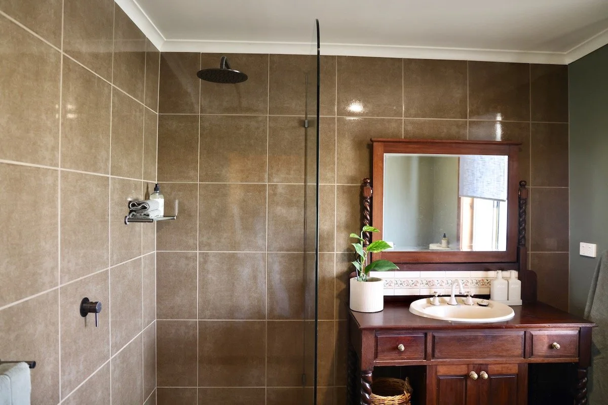 Newly renovated bathroom with EVO Haircare
